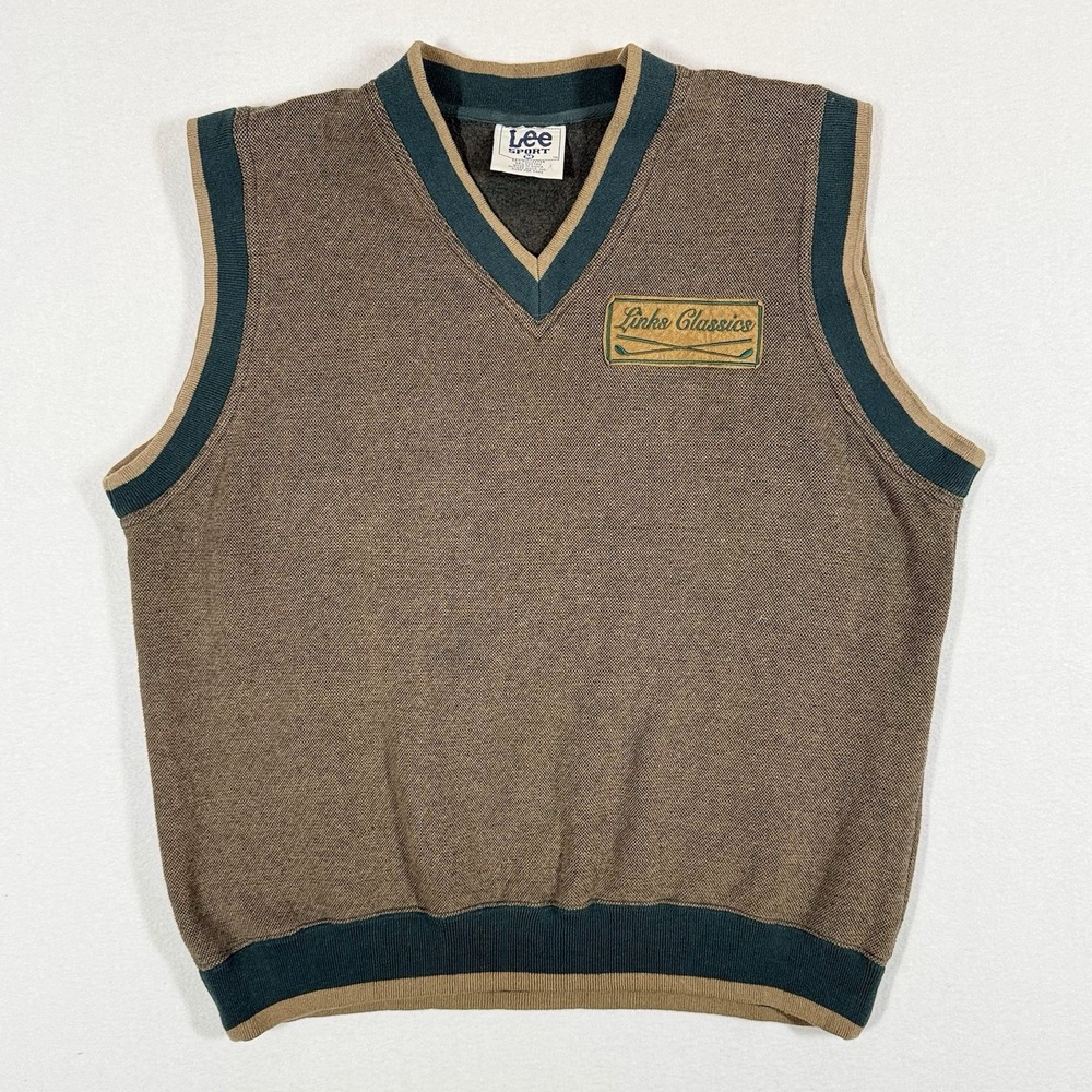 Vintage‎ Lee Sport Classics Golf Links Classics V Neck Vest Mens Medium Nutmeg